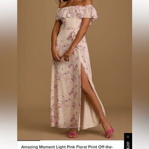Lulus Floral Off-the-Shoulder Maxi Dress